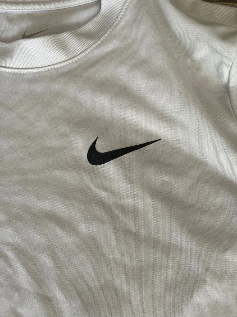 Nike White Short Sleeve Tee with Black Swoosh